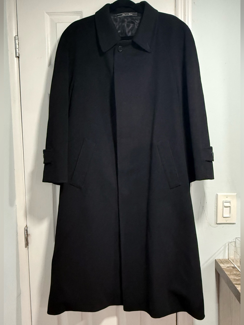 Loro Piana Tailored Black Single-Breasted Trench Coat
